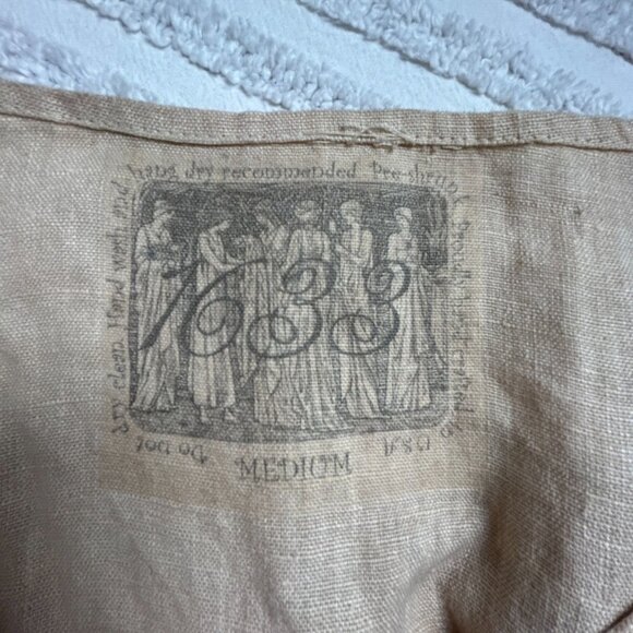 Vintage Becky’s 1633 Hand Printed Art to Wear Sleeveless Maxi Dress Medium Tan - Picture 3 of 8